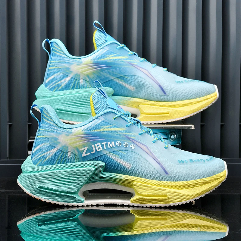 Men Running Shoes Carbon Plate Speciality Marathon Sports Breathable Lightweight Women's Comfortable Nonskid Leisure Sneakers