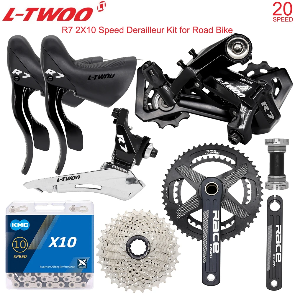 

LTWOO R7 2X10 Rear Derailleur Groupset for Road Bike X10 Chian SHIMANO RS501 Bottom Sunshine Cassette Racework Cranks Kit