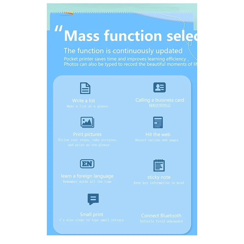 C19 Mini Printer Portable Thermal Printer Photo Pocket Thermal Label Printer 58Mm Printing Bluetooth Android IOS