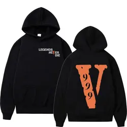 2024 LEGENDS NEVER DIE Letter Printed Pullover Hoodie Men's Hip Hop Slim Fit Sweatshirt Men's Casual Large Hoodie Street Wear