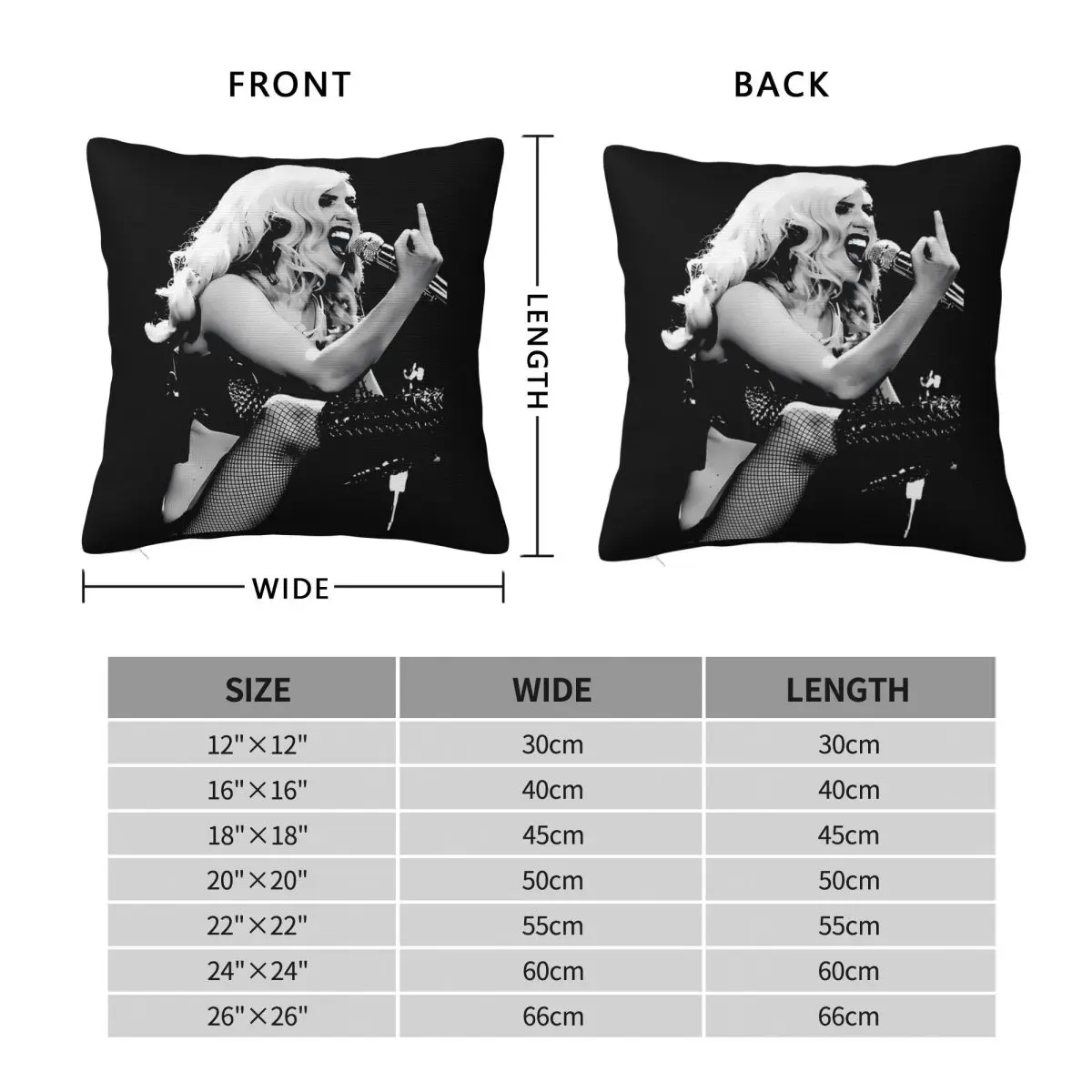 Lady Gaga The Mayhems Ball Tour Pillowcase Polyester Linen Velvet Creative Zip Decorative Pillow Case Car Cushion Cover