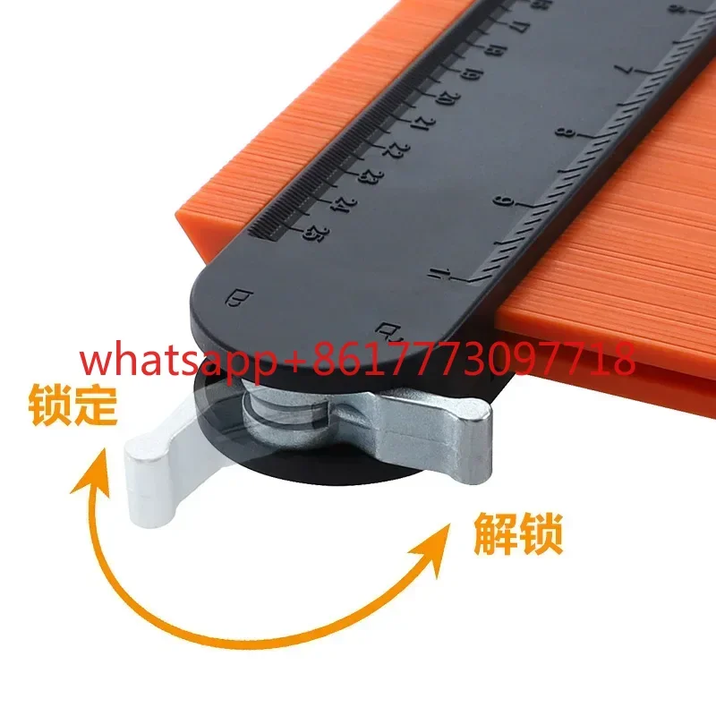 5 inch/10 inch encrypted and widened self-locking contour gauge, curved ruler, copying gauge, and metal lock
