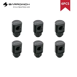 BARROWCH 6 uds 90 grados G1/4 ''360 Rotary accesorios caso de refrigeración líquida set de bucle construir conector FBWT90-MR
