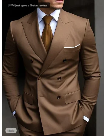 

Black White Yellow Men's Wedding Suits Solid Colored 2 Piece Business Formal WorkWear Tailored Fit Double Breasted