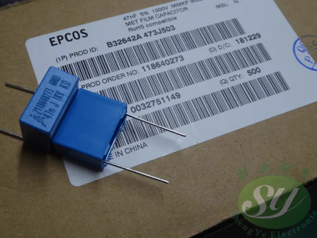 

5PCS EPCOS 0.047uf/1000v 47nf 473MMKP New 15MM thin film capacitor B32642A473J