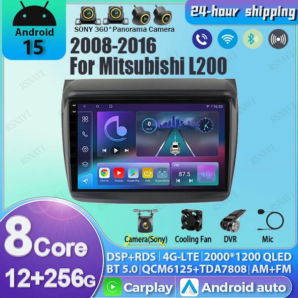 

Android 15 Carplay Auto For Mitsubishi 2008 2009 - 2016 Autoradio 2K Screen Car Radio BT Multimedia DAB Player Stereo Qualcomm