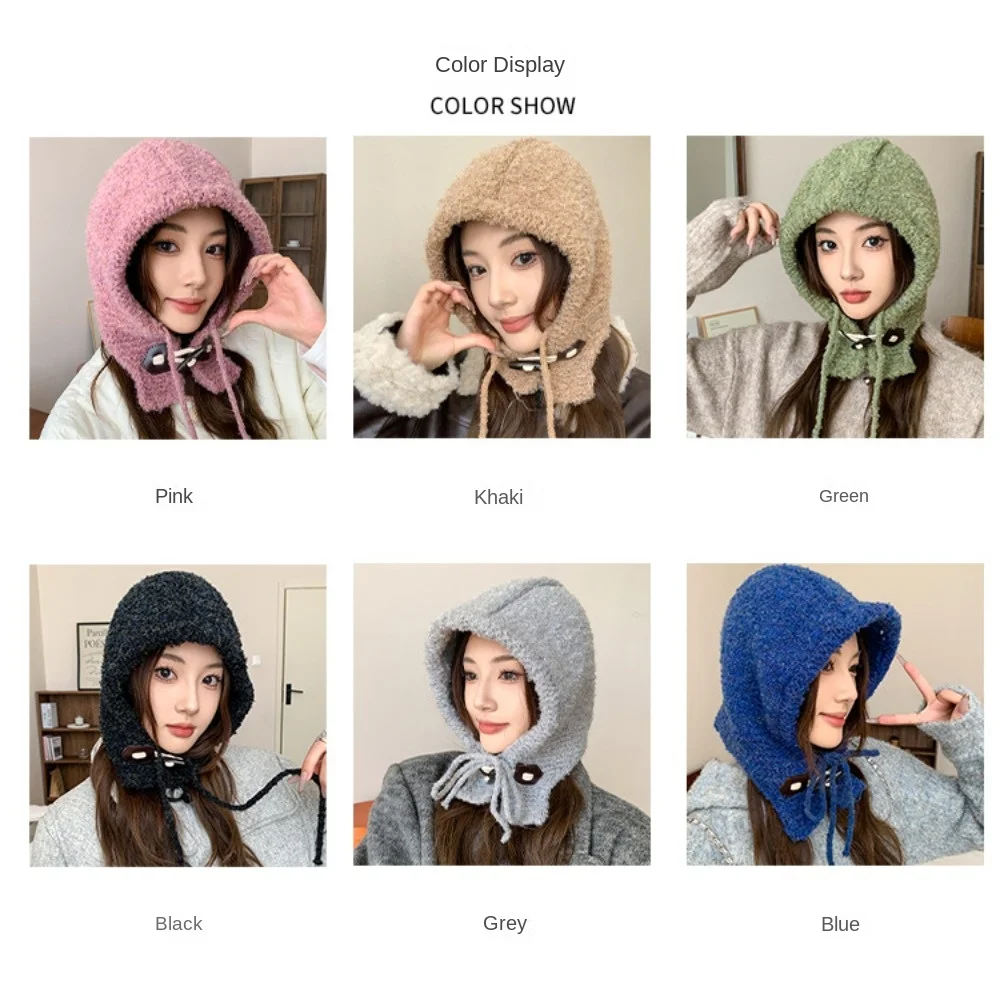 Topi Musim Dingin Korea Baru Hadiah Natal Topi Wanita Perempuan Topi Bucket Tebal Penghangat Telinga