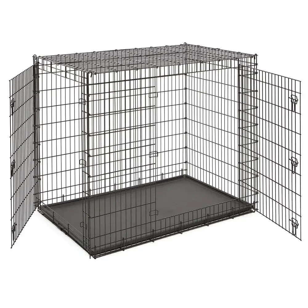 Extra Large Heavy Duty Double Door Metal Dog Crate 54