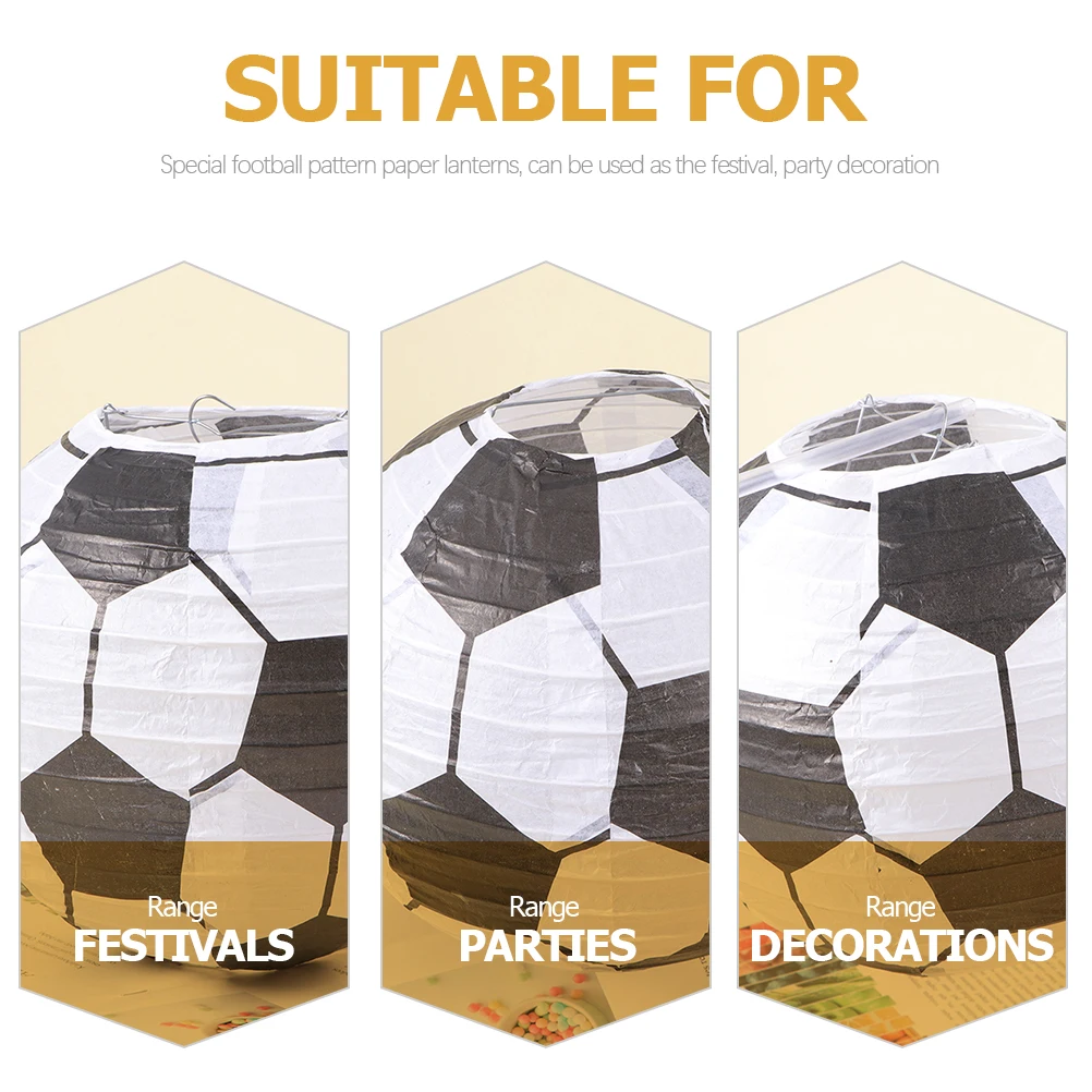 

3pcs Football Paper Lanterns 20CM Sports Themed Party Decorations Hanging Lanterns Festival Decorative Paper Lantern Kids DIY