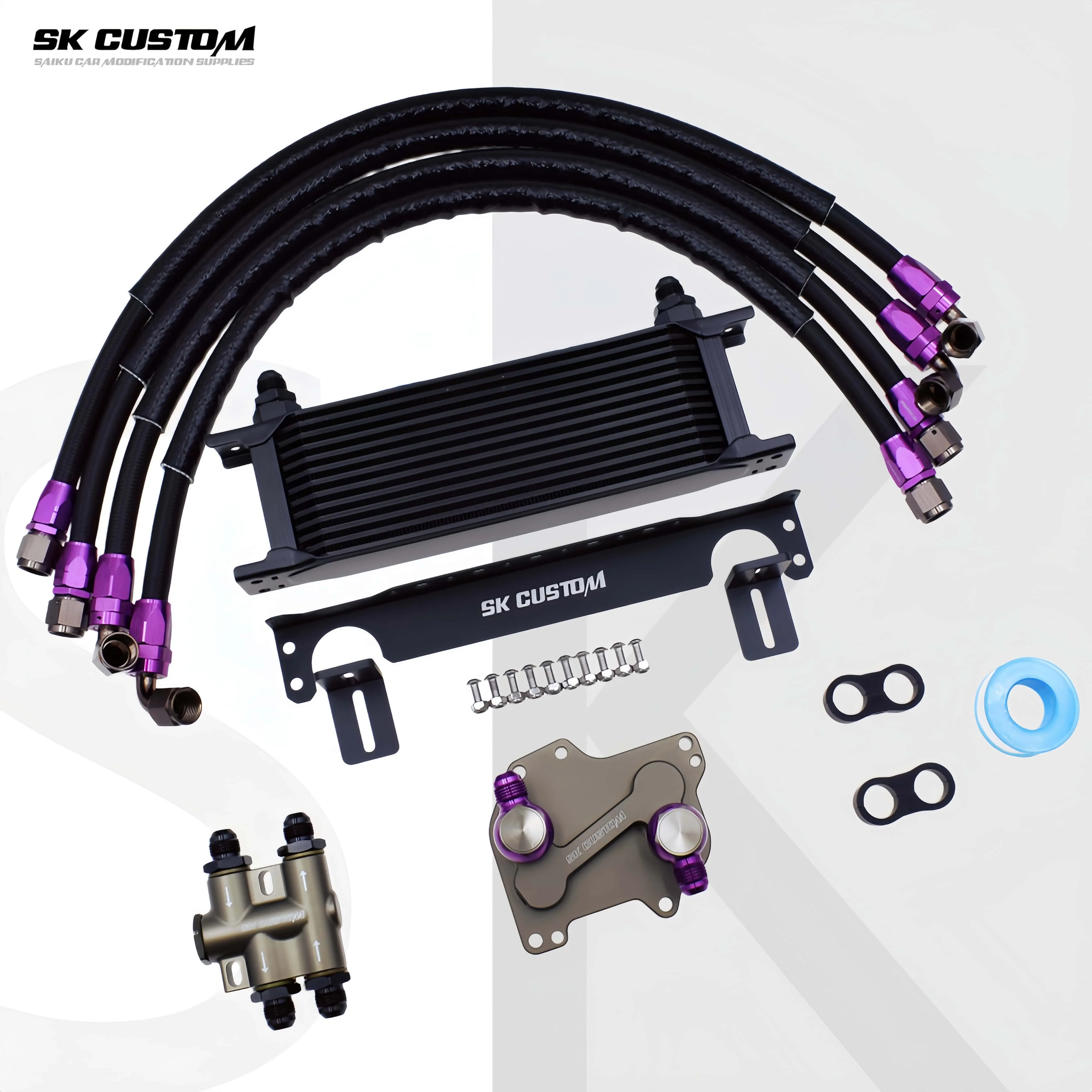 SK CUSTOM Thermostat Oil Cooler Kit For VW Audi Skoda 1.6 2.0TDI Q2 Q3 A1 A3 TT Beetle CC B7 Golf MK6 MK7 Passat B8 Tiguan