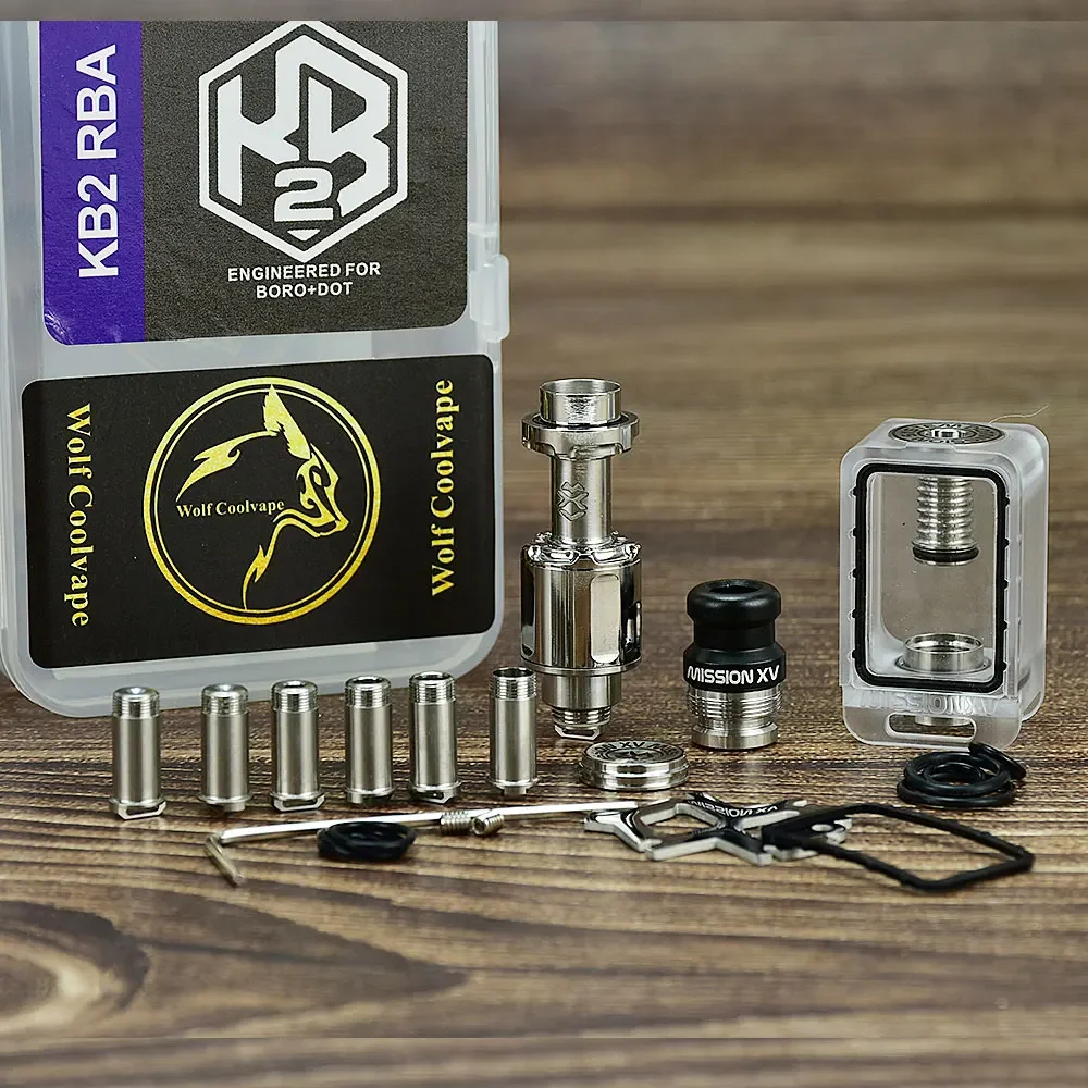 Wolfcoolvape MISSION KB2 RBA ถังชุดเต็ม 316SS PC สําหรับ dotAIO V1 V2 Air Pins 1.0/1.2/2.0/2.5/3.0/3.5/4.3 มม.RBA RDA