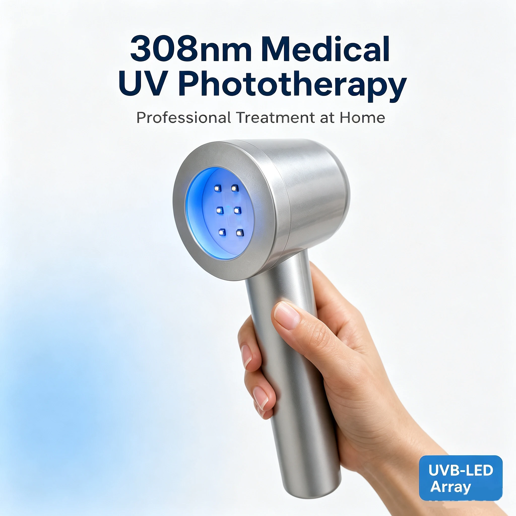 Household Portable 308nm Excimer Light Therapy Device One Button Operation Smart Timing Targeted Skin Therapy Machine