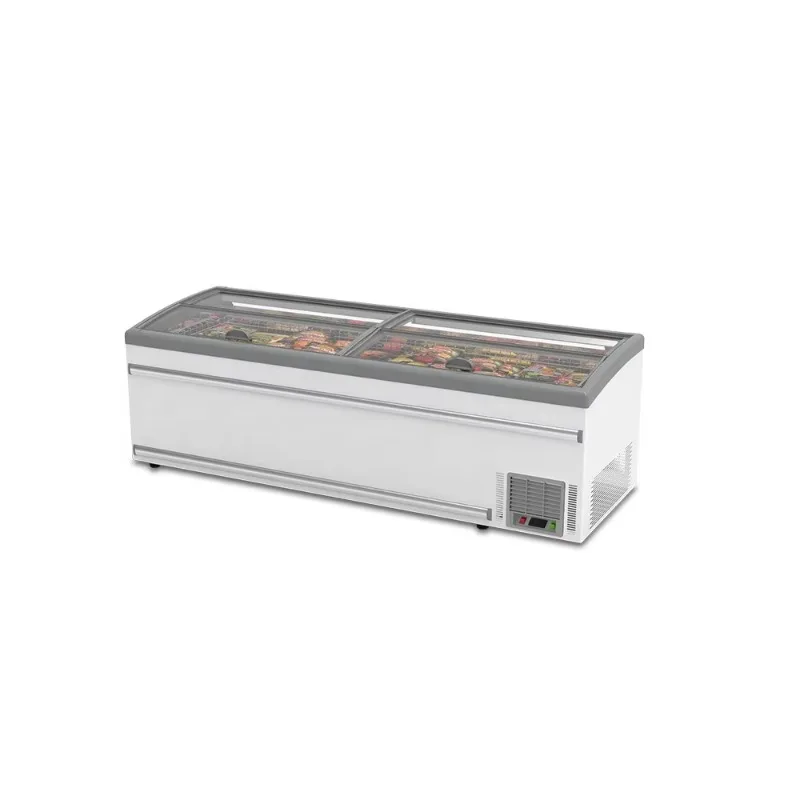 Electric Glass Door Freezer Horizontal Commercial Refrigerator with Air Cooling for Supermarket Use