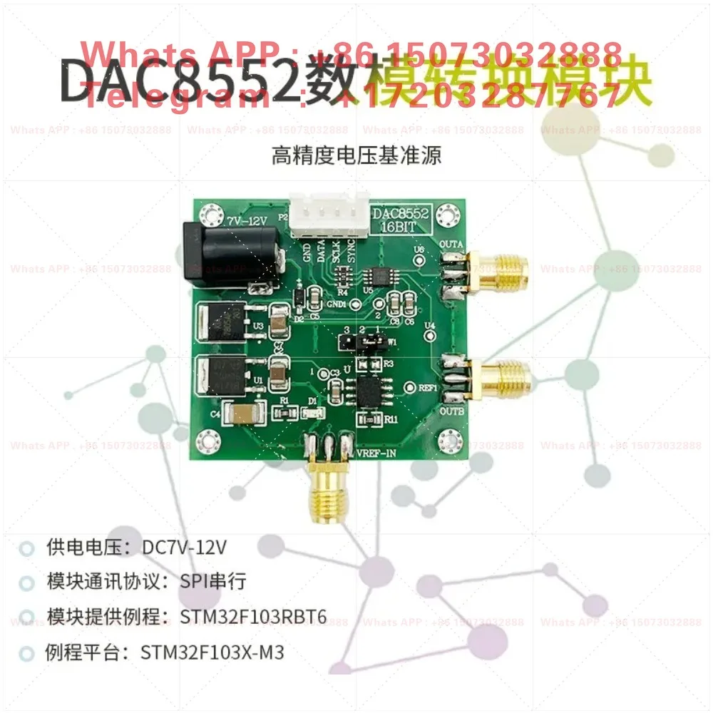 DAC8552 Module 16 Bit Dual Voltage Output Digital‑to‑Analog Converter DAC Reference Source