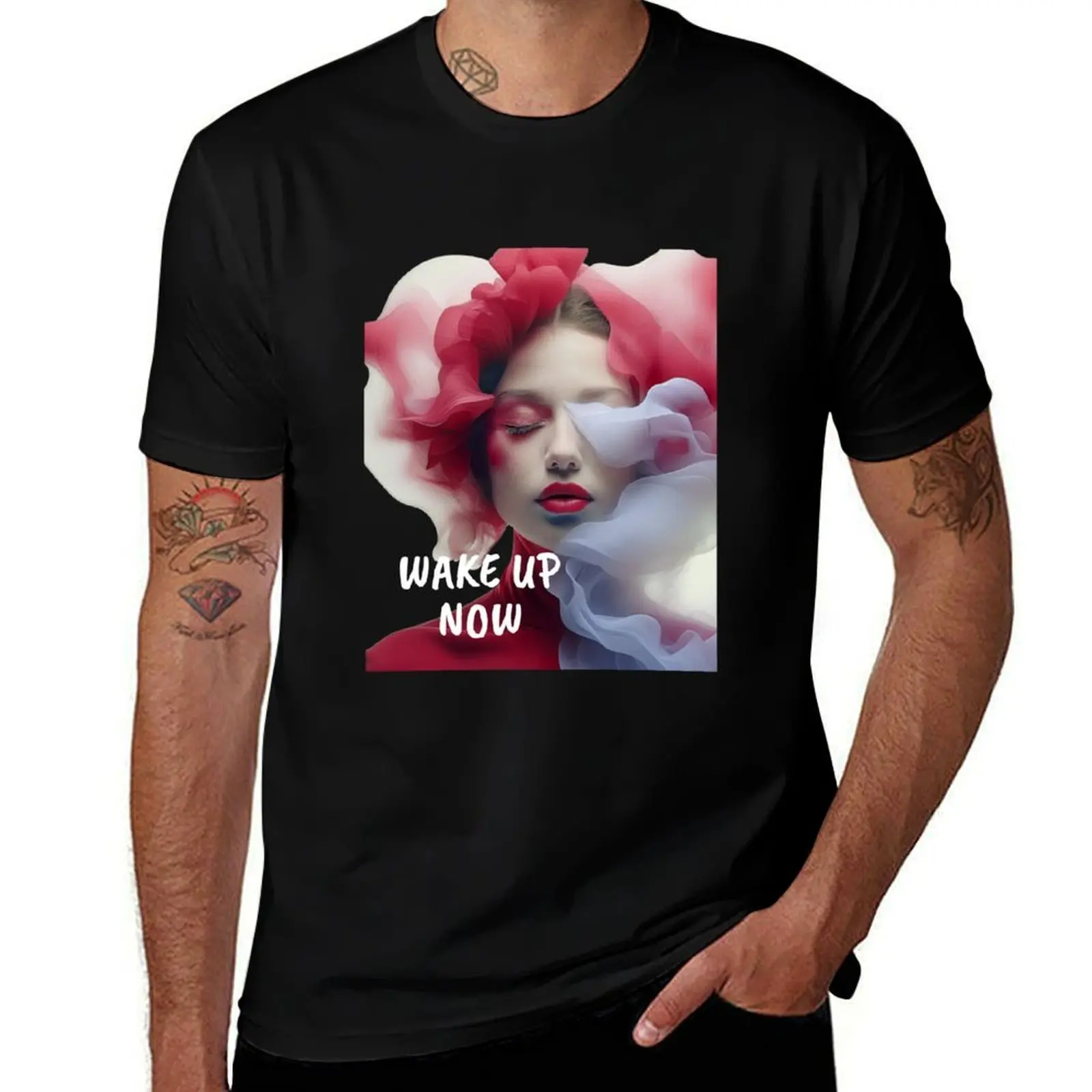 

WAKE UP NOW divine feminine, empowered women, T-Shirt luxury designer summer top Men's cotton t-shirt