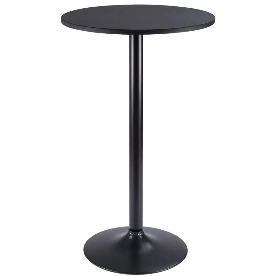 

Bistro Pub Table Round Bar Height Cocktail Table Metal Base MDF Top Obsidian 23.8Inch Top, 39.5Inch Height 1, Black1