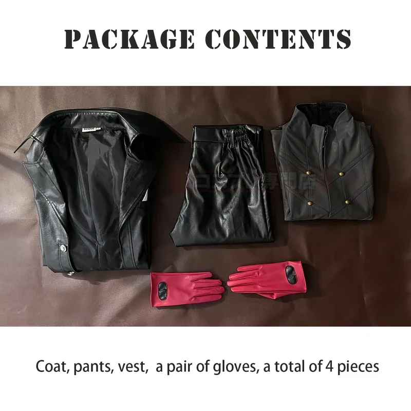 P5 Game Ren Amamiya Cosplay Costume Wig Mask Joker Faux Leather Coat Pants Vest Gloves Daily Wear Cos Convention Rose Net