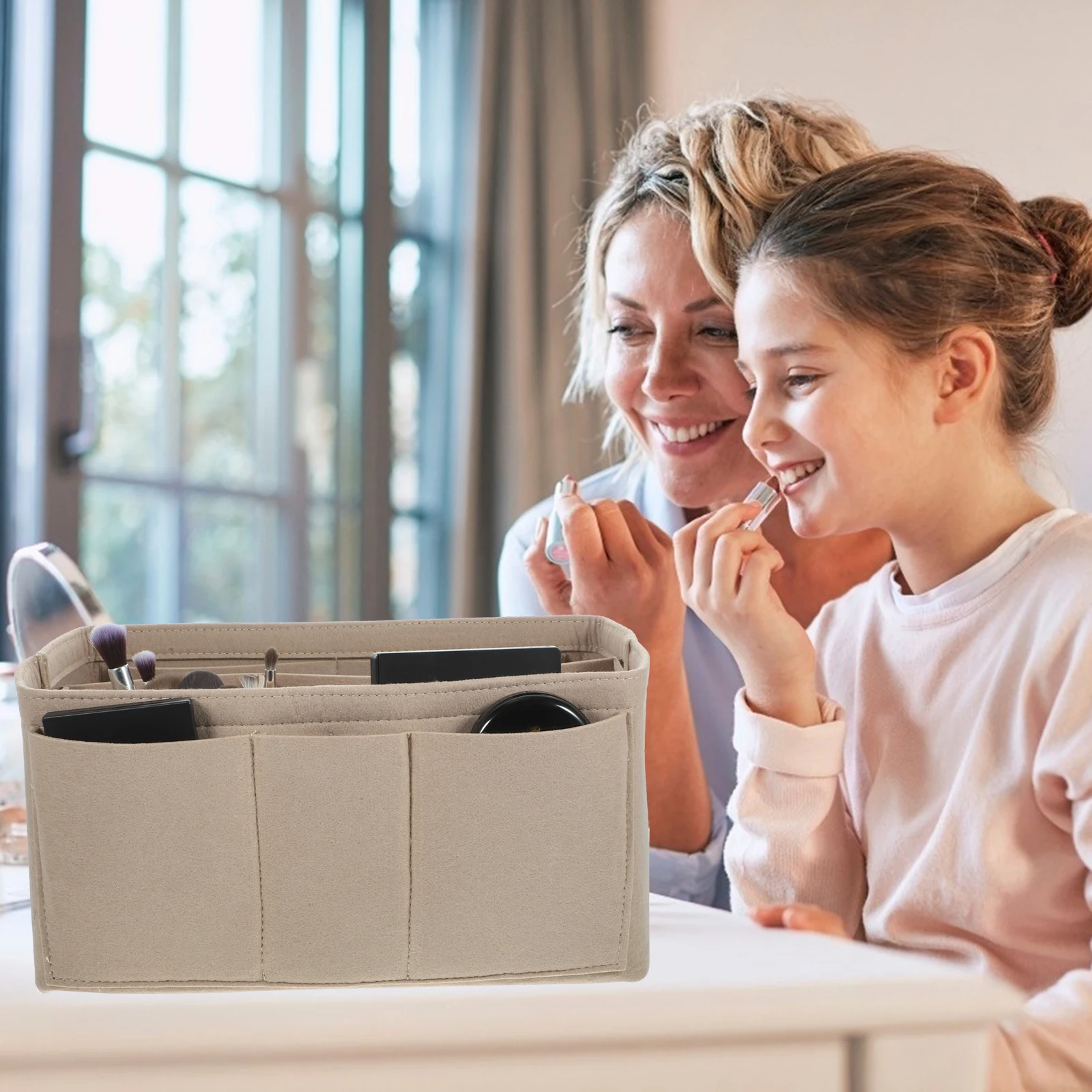 

Felt Storage Pouch Toiletry Container Lightweight Durable Felt Toiletry Container Bag Multi Portable Size