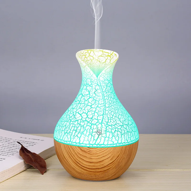 130ML Humidifier Top Seller Portable Air Humidifier 7 Color LED Night Light USB Wood Grain  Air Humidifier Diffuser