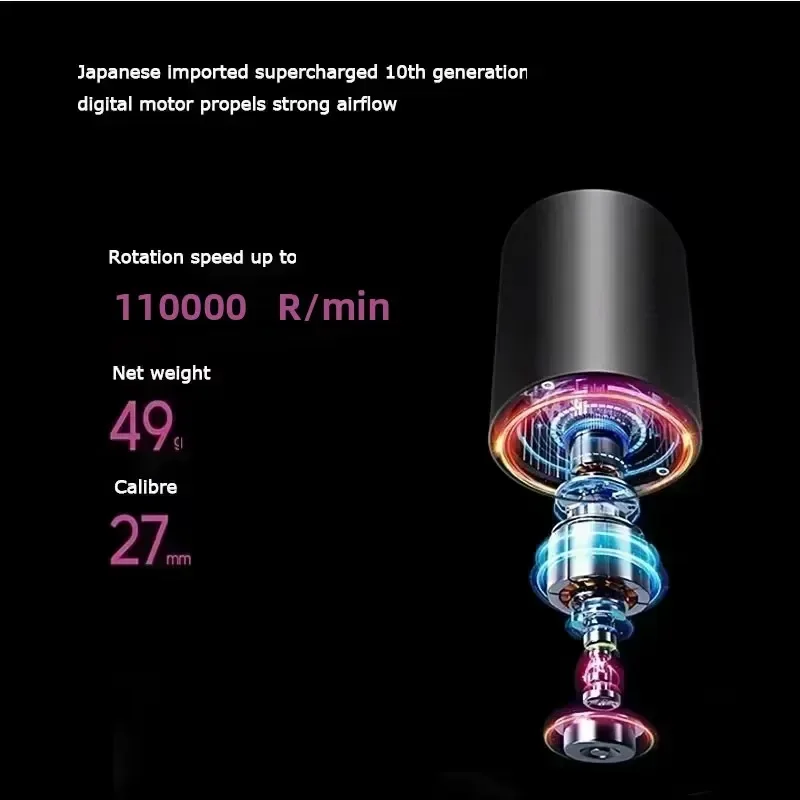 عالية السرعة الأيونات السالبة العناية بالشعر مجفف الشعر 110000 دورة في الدقيقة سرعة الرياح 62 متر/ثانية التجفيف السريع المنزلية سوبر مجفف الشعر #4