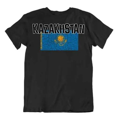 Flag T-Shirt Kazakhstan Fashion Country Souvenir Gift Tee Pride logo