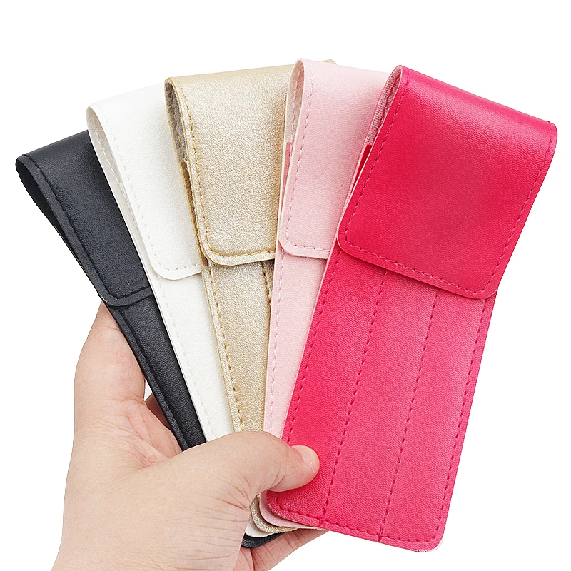 1pcs Lash Tweezers Leather Cover Eyebrow Clip Holder Storage Bag Collection Case Eyelash Extension Supplies Makeup Tools