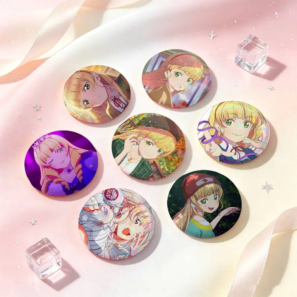 Heanna Sumire Anime Figure Badges 25 32 44 58 75 Mm Round Cosplay Pin Bag Decor Fans Collect Friends Gifts Brooch Souvenir