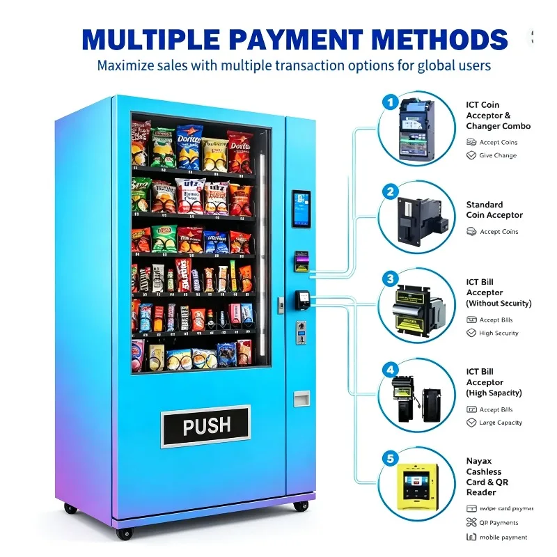 Maker Intelligent Modern Big Fridge Vending Machine Combo Snack and Drinks Cooling Vending Machine Coin Operated Vending Machine