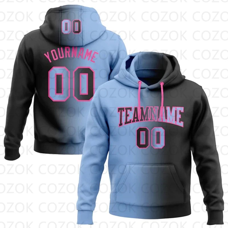Customized Hoodie Pink Color splicing Jersey 3D Printed  Unisex Pullovers Hoodie Casual Sweatshirts