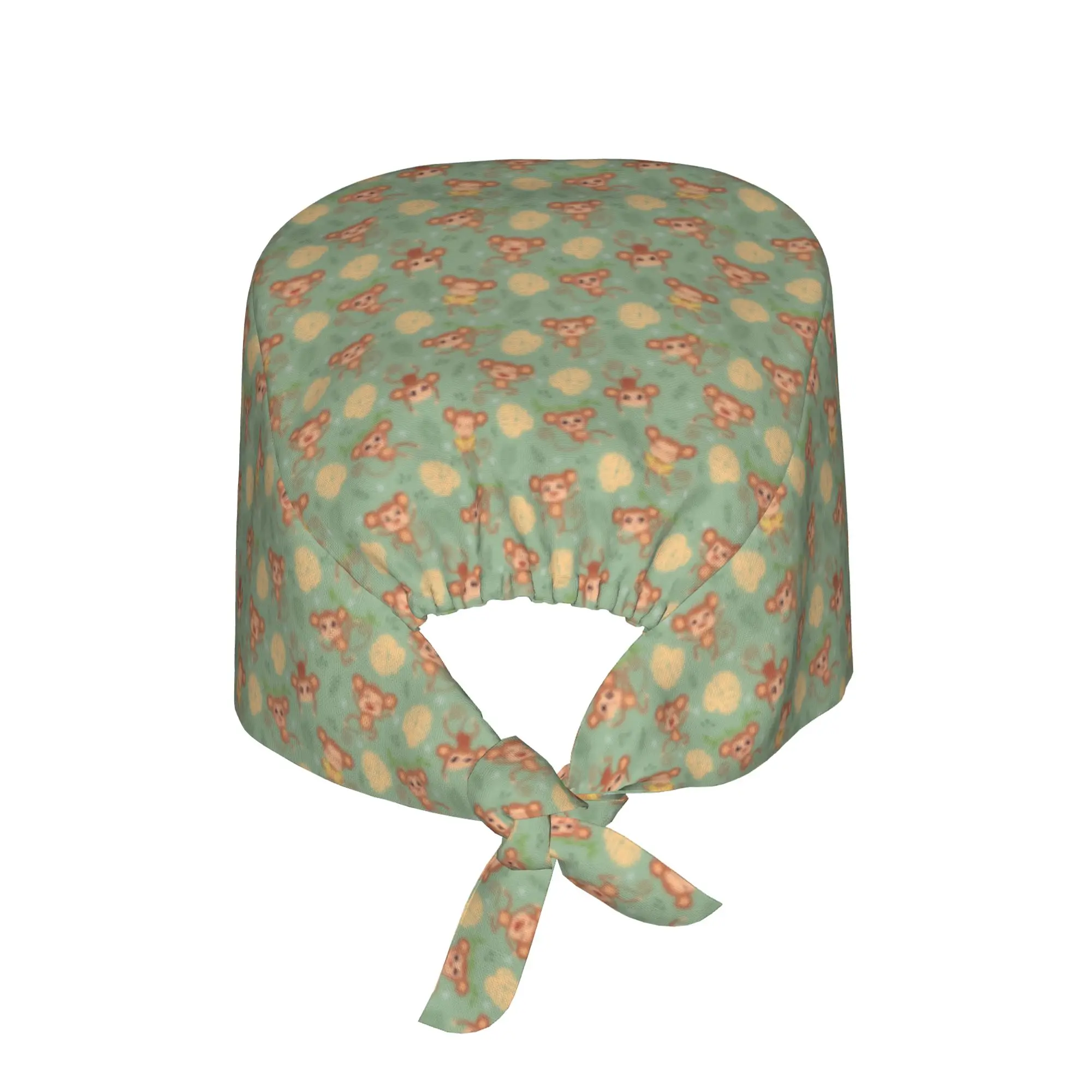 Lovely Monkey Printed  Medical Staff Scrubs Hat Men Women  Doctor Nursing Surgical Cap Scrub Caps