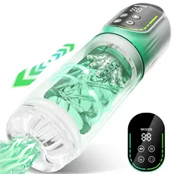 4in1 LCD Otomatik Erkek Masturbator Sokmak Dönen Emme Mastürbasyon Fincan Oral Seks Penis Pompası Cep Kedi Seks Oyuncakları Adam için