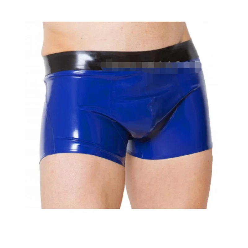 Latex Shorts Pants plus size Custom Made Big Man Natural Handmade  Metallic Color Pouch Boxers  Tube Hood mouth Connection