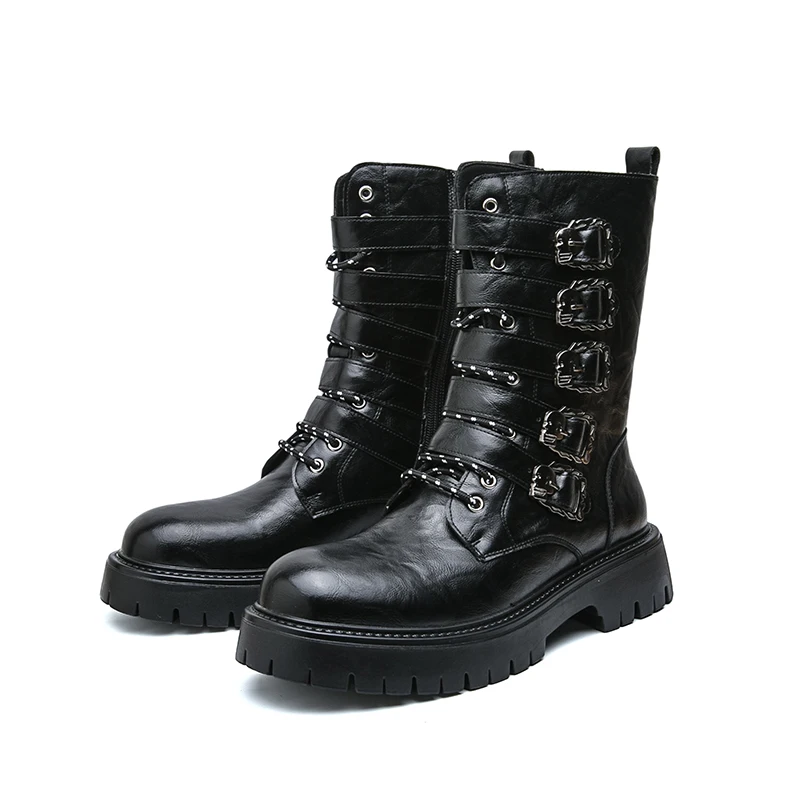 High Quality Men's Comfortable Long Barreled Motorcycle Boots Outdoor Classic Men's Fashion British Style Pointed Knight Boots