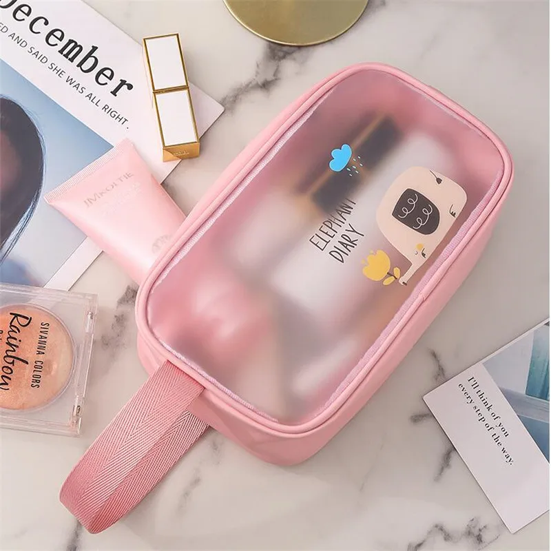 Women Transparent Waterproof PVC Cosmetic Bag Portable Necessary Cosmetic Bag Organizer Fashion Small Large Toiletry Bags