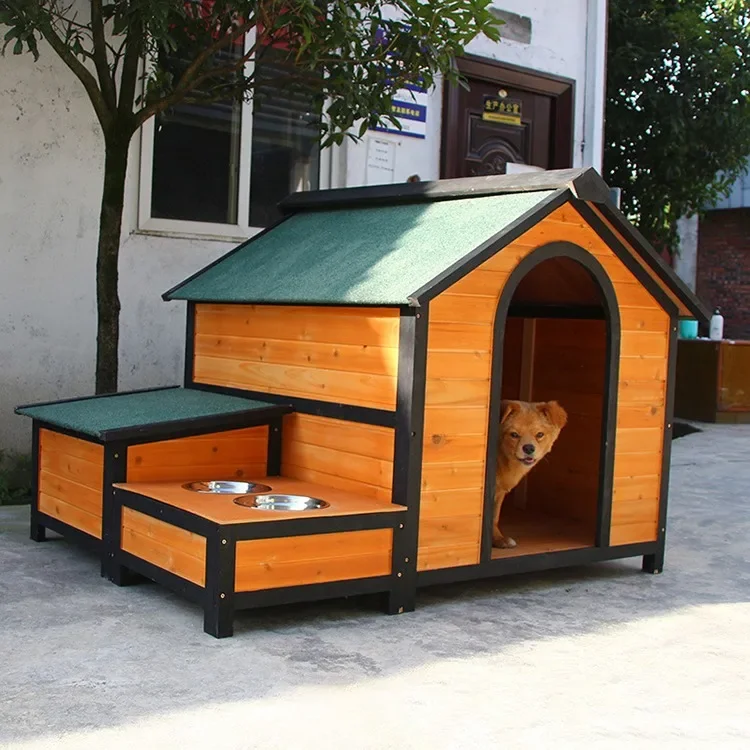 outdoor rainproof Solid wood house pet kennel summer general dog house large kennel wooden dog cage