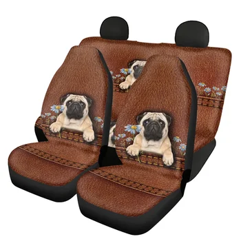 Leather design bull dog print easy installation car seats covers for SUV Van parts car accessories
