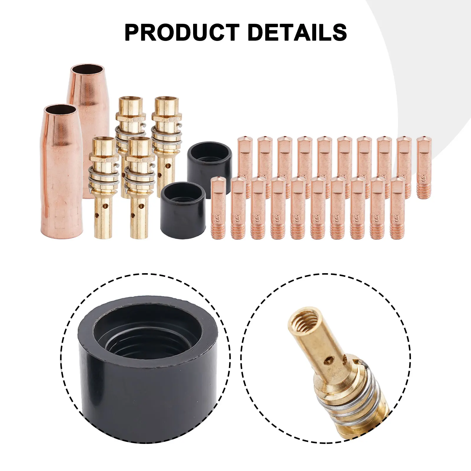 

30pcs MB15 15AK Mig Welding Nozzles Kit MIG Welding Torch 0.8mm 0.9mm 1.0mm Contact Tipse Welding Equipment