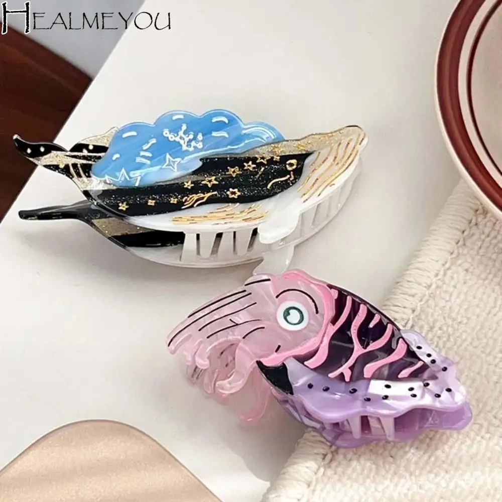 

Fashion Sweet Acetate Fish Hair Claw Acetic Acid Egg Sperm Whale Shark Clip Chick Acrylic Animal Hair Clip Beach