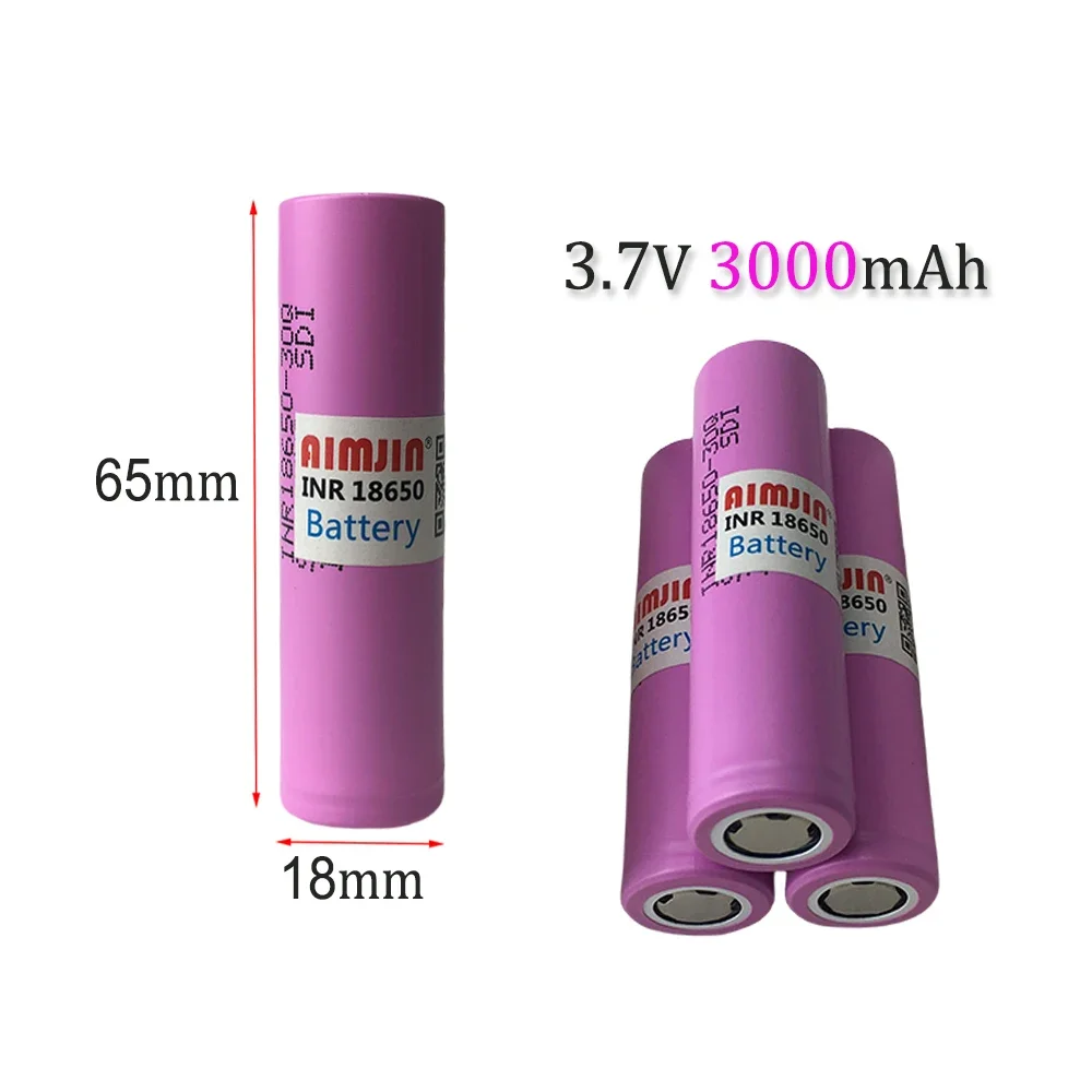 18650 30Q 3.7V 3000mAh Rechargeable Battery With USB Charger, Suitable For Our 18650 Toys, Tools, Flashlight Batteries, Etc