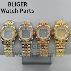 BLIGER 31mm High Quality Women's Case Rose gold/gold Coated Case Sapphire Glass Stainless Steel Strap For NH05 NH06 Movement