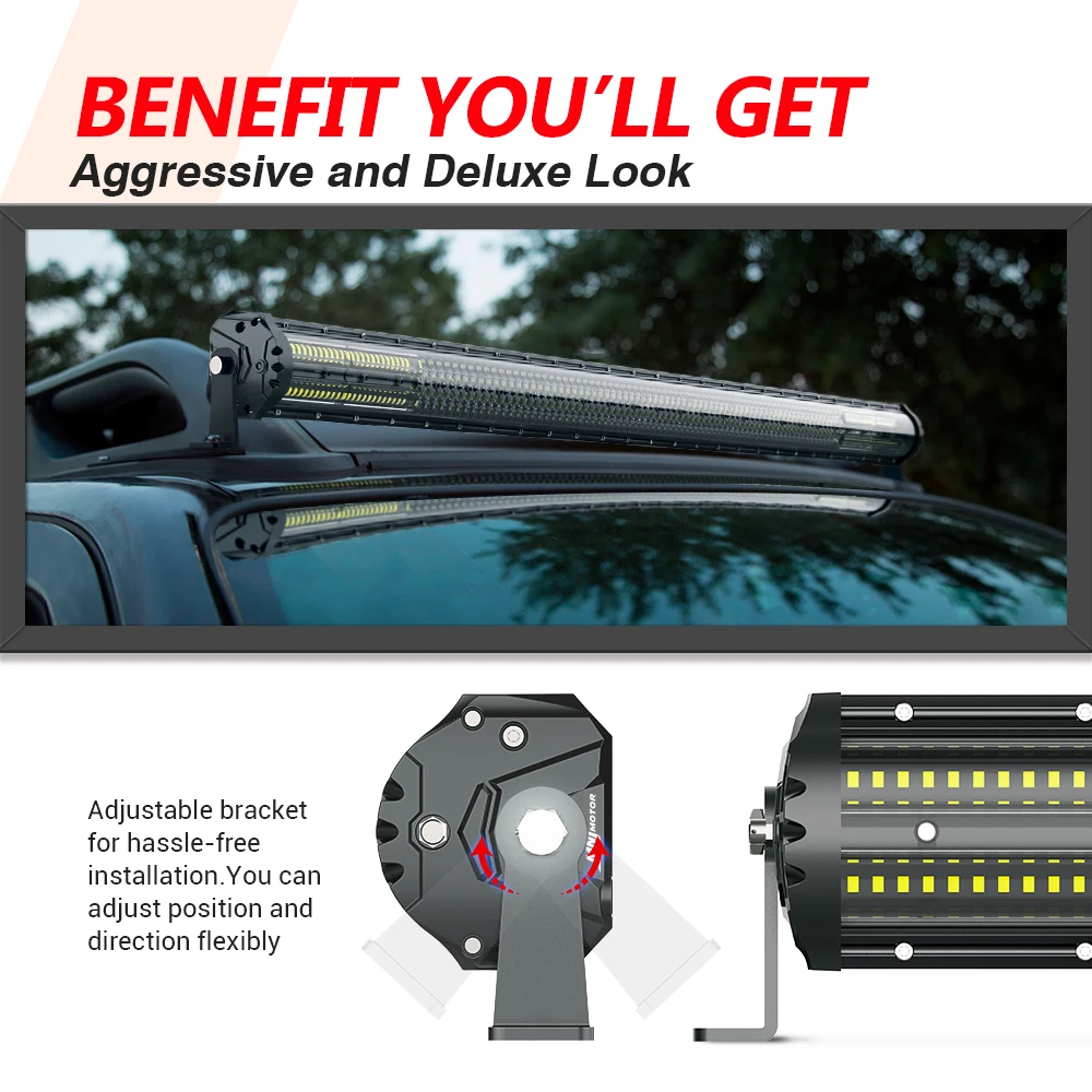 

MICTUNING Latest Magical M2 Aerodynamic LED Light Bar Quad Row 42 Inch Off Road Driving Work Lamp For Jeep ATV Truck Boat