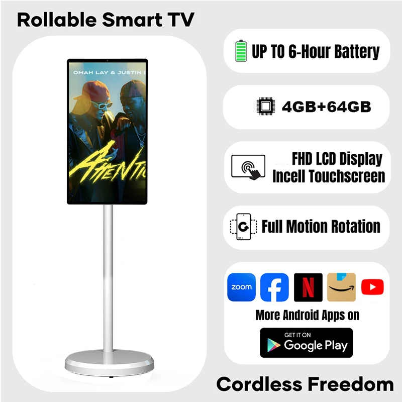 Good  Technology 21.5 Inch Portable Monitor 64Gb Android Tv Iptv Mobile Portable Tv Rollable Smart Tv Touch Screen Kids Tablets