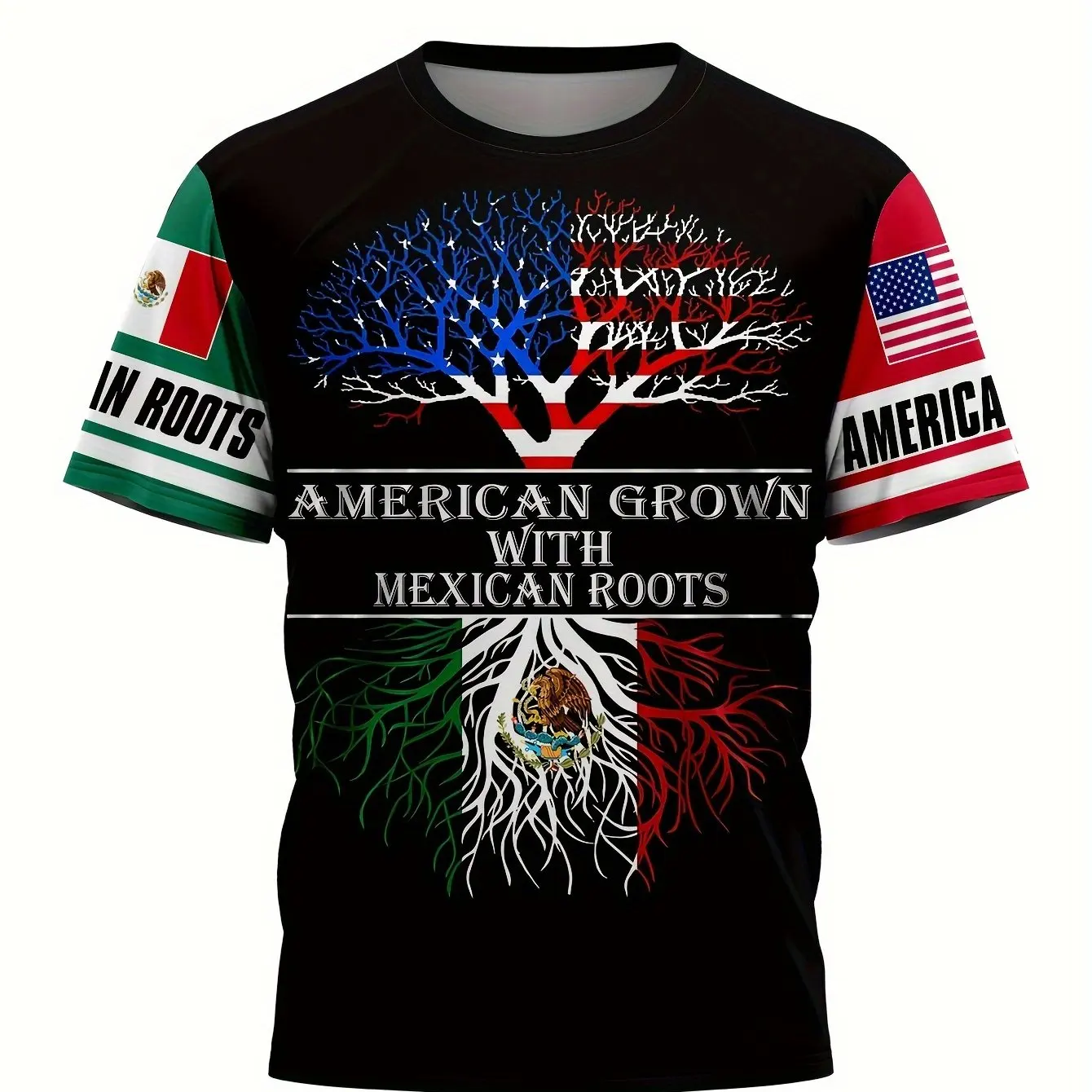 T-Shirt For Men Usa Mexico Graphic T Shirts National Flag Print Tees Short Sleeve T Shirts Outdoor Oversized Men's Clothing Tops