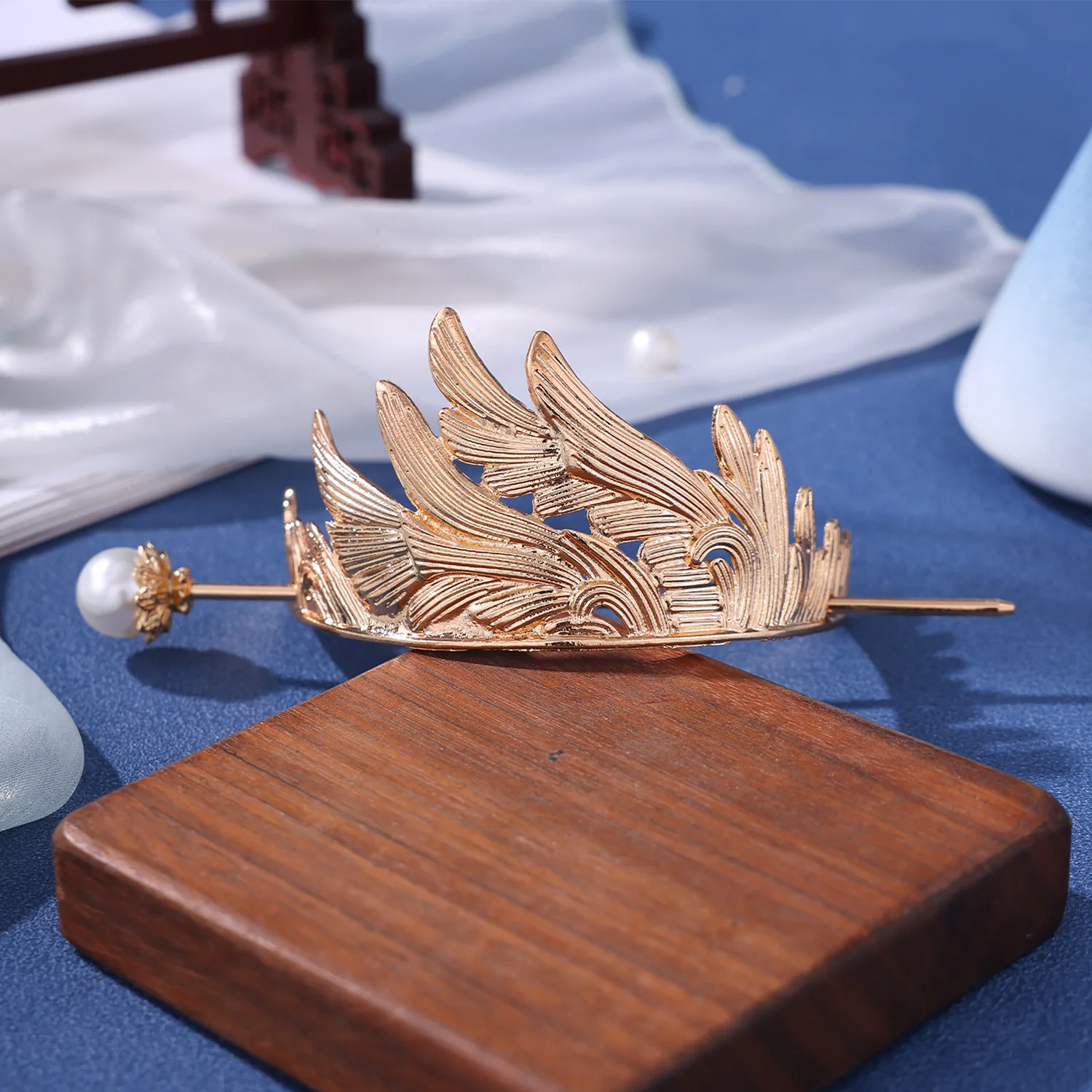Chinese Style Hair Crown Set Alloy Unisex Hanfu Hair Accessories Metal Crystal Hair Stick Chinese Style Cosplay Parties Tiaras