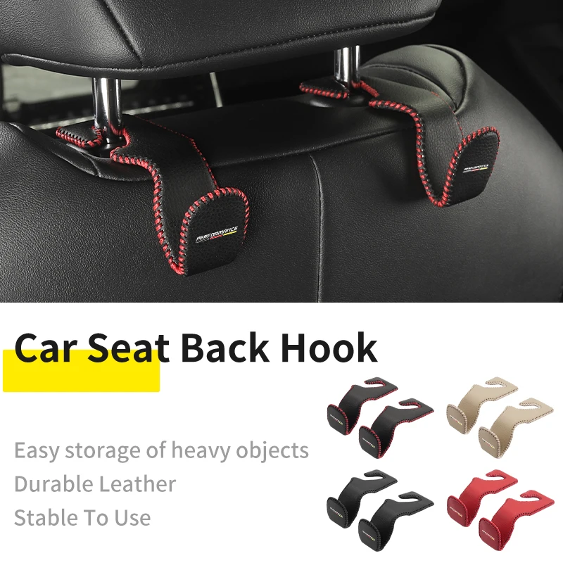 Quality Car Headrest Hook Rear Seat Hanging Dual Hook Large Load-Bearing Alloy Hook For BMW Leather Storage hook Accessories