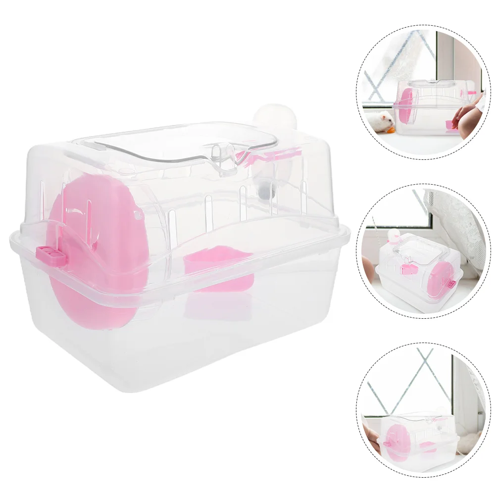 Hamster Outer Cage Handheld Small Pets Carrying Case Carrier Holder for Outdoor Guinea Pig Travel Container Dwarf