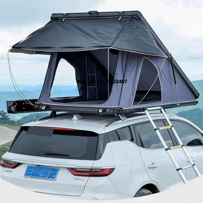 

4-Person Waterproof Hard Shell Roof Top for SUV Aluminum Foldable RTT Quick Setup Straight Bracing Type for 4x4 Offroad Camping