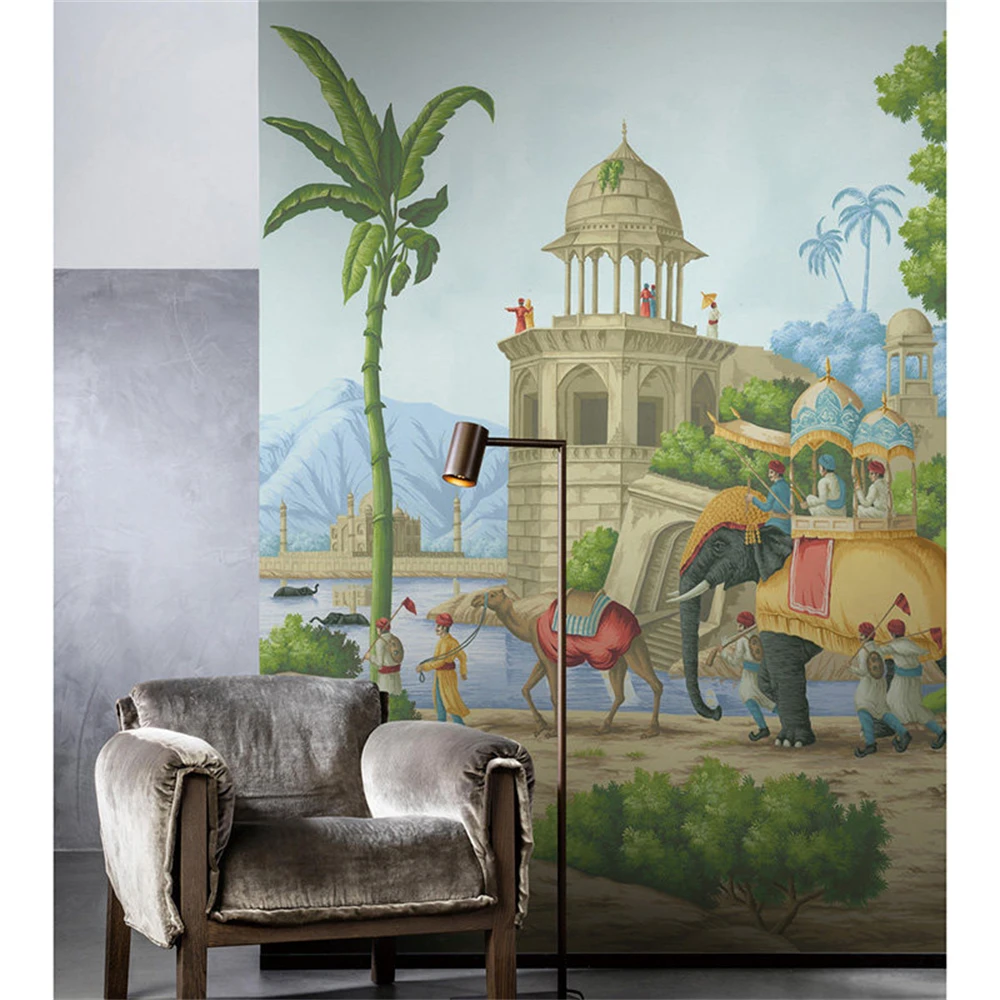 Custom European countryside American countryside wallpapers for living room sofa bedroom headboard mural wall paper Oil painting