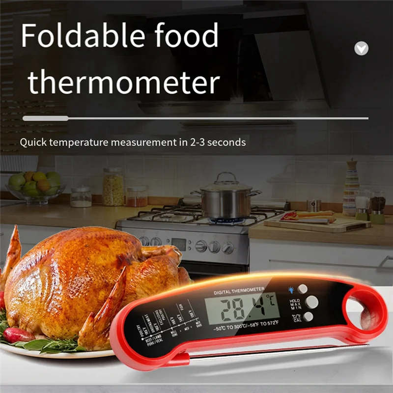 A96I-Digital Meat Thermometer Food Thermometer Instant Read Food Thermometer Foldable Probe, Cooking Thermometefor Home Outdoor