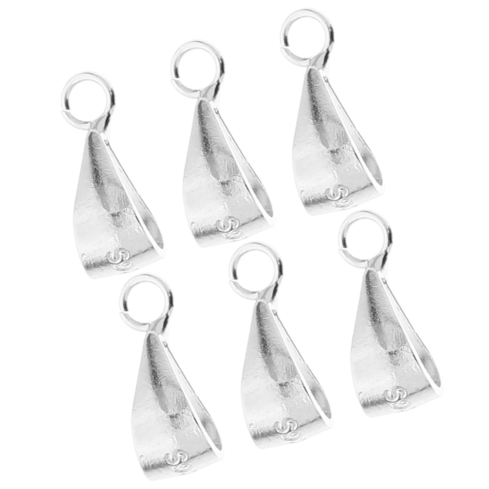 

6 Pcs Necklace Pendant Holder Accessories Clasps and Closures Bracelet Jewelry Charm Connector Silver Attachment for Shortener